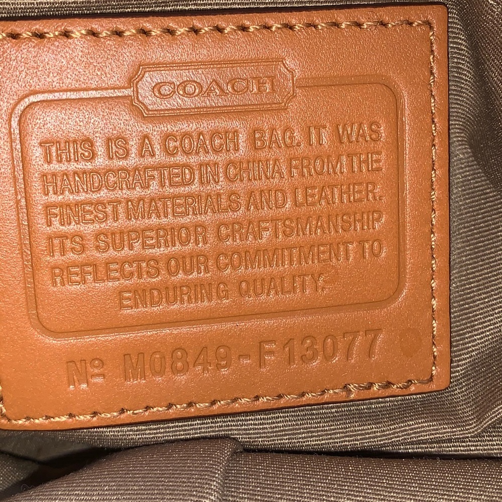 Yellow Coach canvas shoulder purse - Picture 3 of 3